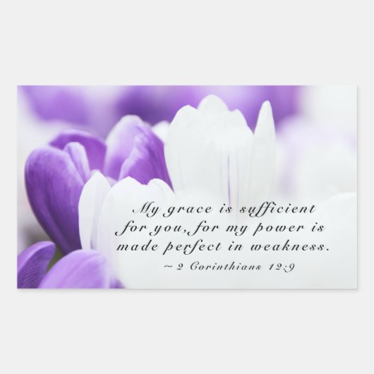 2コリント12:9わたしの恵みはあなたのために十分である 長方形シール (正面)