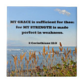 2コリント12:9わたしの恵みは十分である… タイル (正面)