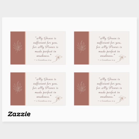 2コリント12:9わたしの恵みは十分である 長方形シール (シート)