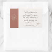 2コリント12:9わたしの恵みは十分である 長方形シール (バッグ)