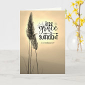 2コリント12:9彼の恵みは十分である カード (黄色い花)