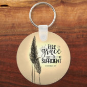 2コリント12:9彼の恵みは十分である キーホルダー (正面)