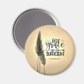 2コリント12:9彼の恵みは十分である マグネット (正面/裏面)