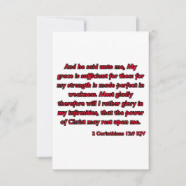 2コリント12:9聖書聖なる書物、 経典KJV挨拶 カード