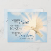 2コリント3:17主の霊がそこにあるところ ポストカード (正面/裏面)