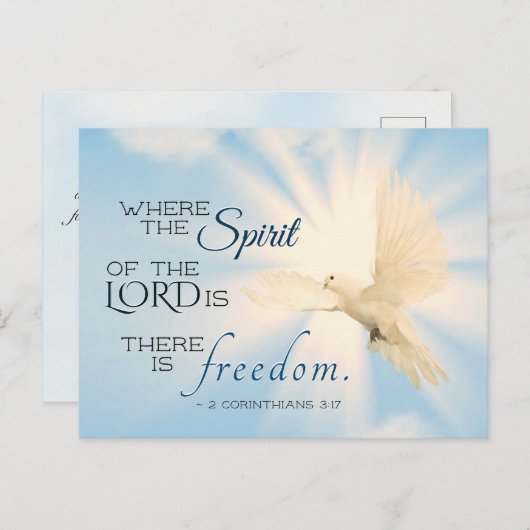 2コリント3:17主の霊がそこにあるところ ポストカード (正面/裏面)