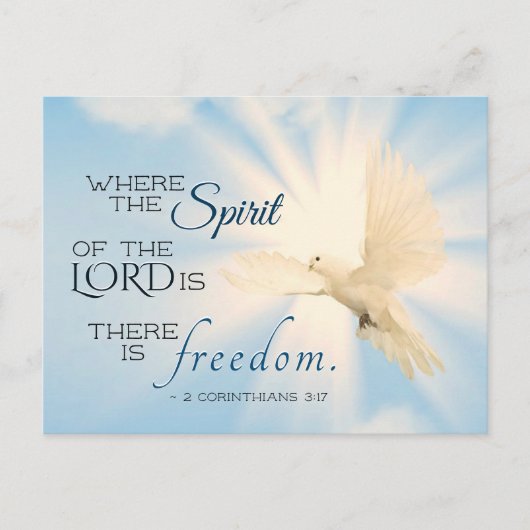 2コリント3:17主の霊がそこにあるところ ポストカード (正面)