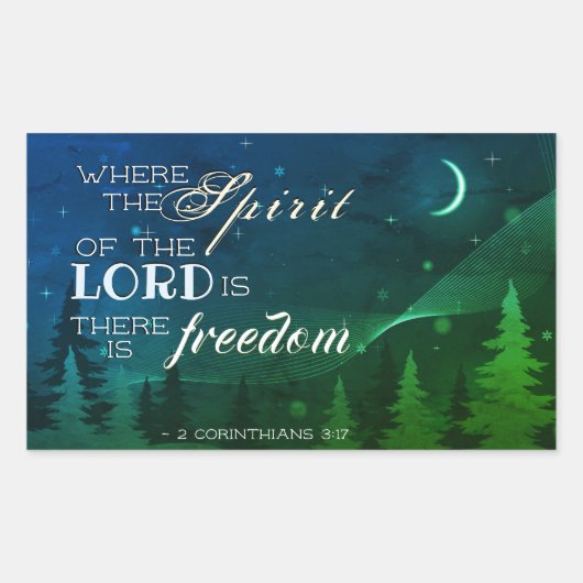 2コリント3:17主の霊がどこにあるか 長方形シール (正面)