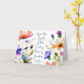 2コリント3:17 Freedom Bible Verse カード (黄色い花)