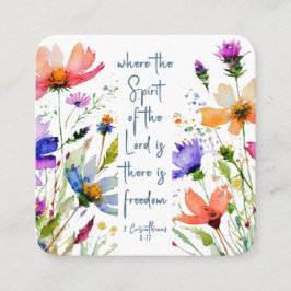 2コリント3:17 Freedom Bible Verse スクエア名刺
