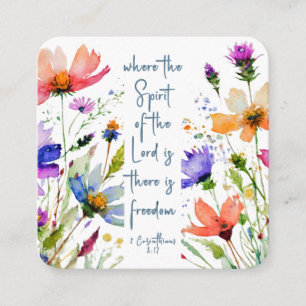 2コリント3:17 Freedom Bible Verse スクエア名刺