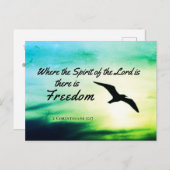 2コリント3:17 Freedom Bible Verse ポストカード (正面/裏面)