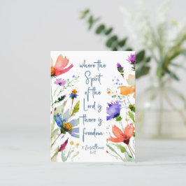 2コリント3:17 Freedom Bible Verse ポストカード