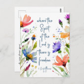 2コリント3:17 Freedom Bible Verse ポストカード (正面/裏面)