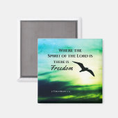2コリント3:17 Freedom Bible Verse マグネット (正面/裏面)