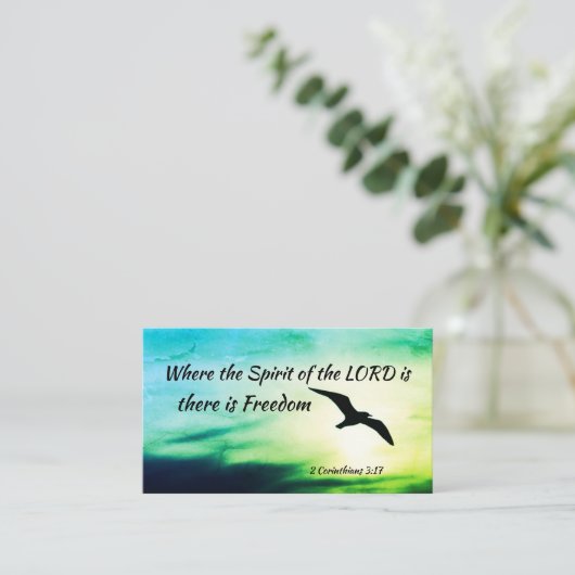 2コリント3:17 Freedom Bible Verse 名刺 (スタンド正面)