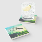 2コリント3:17 Freedom Bible Verse 飛んでいる Bird ストーンコースター (横)