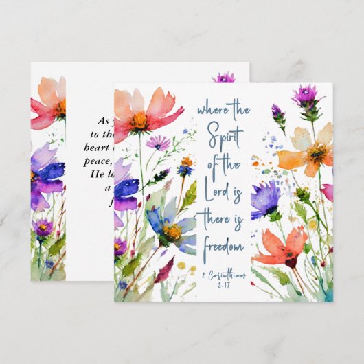 2コリント3:17 Freedom Bible Verse Flat Card (正面/裏面)