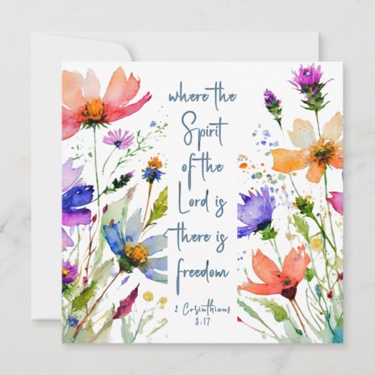 2コリント3:17 Freedom Bible Verse Flat Card (正面)