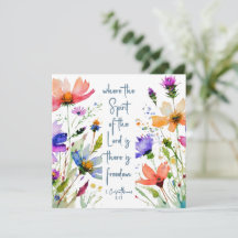 2コリント3:17 Freedom Bible Verse Flat Card