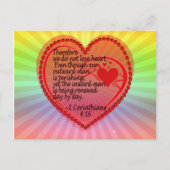 2コリント4:16したがって、我々はハートを失わない。 ポストカード (正面)