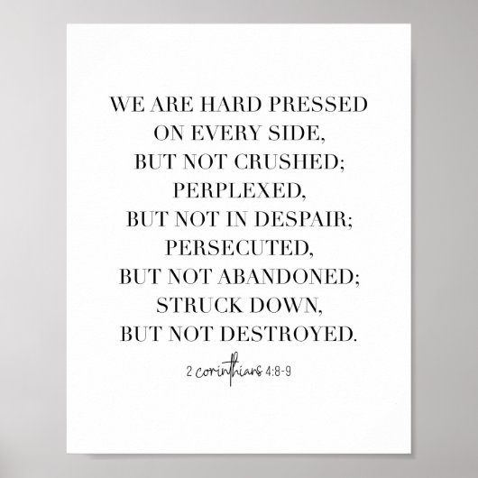 2コリント4:8-9 ポスター (正面)
