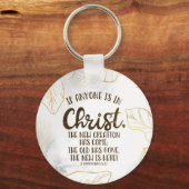 2コリント5:17もし誰もがキリストにある キーホルダー (正面)