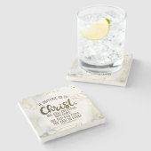 2コリント5:17もし誰もがキリストにある ストーンコースター (横)