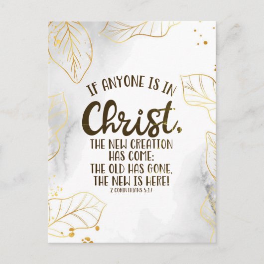2コリント5:17もし誰もがキリストにある ポストカード (正面)