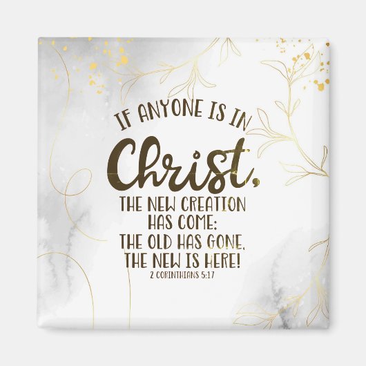 2コリント5:17もし誰もがキリストにある マグネット (正面)