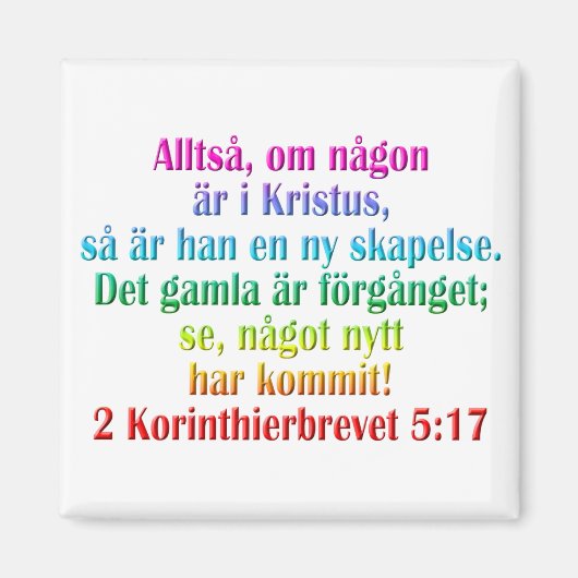 2コリント5:17スウェーデン語 マグネット (正面)