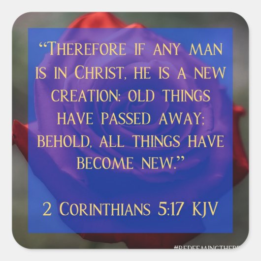 2コリント5:17獣のシールを取り消す スクエアシール (正面)