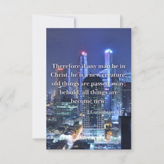 2コリント5:17聖書の詩Pic Flat Greeting カード (正面)