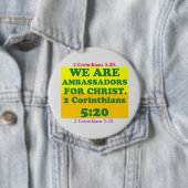 2コリント5:20からの聖書の聖句。 缶バッジ (インサイチュ)