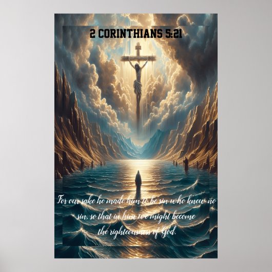 2コリント5:21わたしたちのために彼は彼を造られた ポスター (正面)
