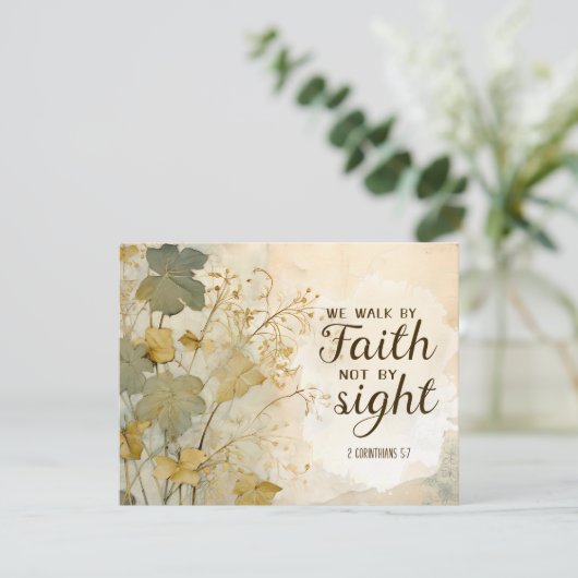 2コリント5:7わたしたちは信仰によって歩く聖書フラットカード (スタンド正面)