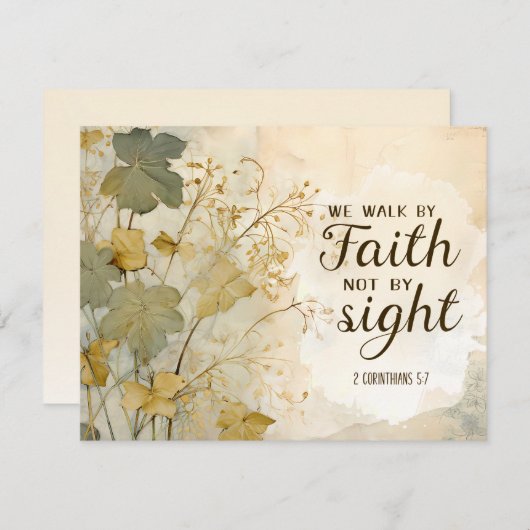 2コリント5:7わたしたちは信仰によって歩く聖書フラットカード (正面/裏面)