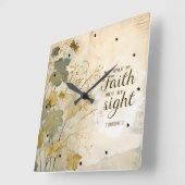 2コリント5:7わたしたちは信仰の聖句によって歩む スクエア壁時計 (傾斜)