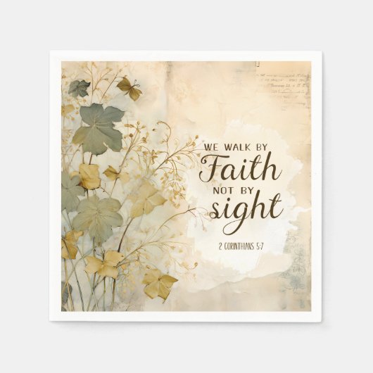 2コリント5:7わたしたちは信仰の聖句によって歩む スタンダードカクテルナプキン (正面)