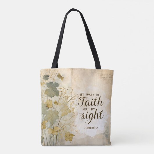 2コリント5:7わたしたちは信仰の聖句によって歩む トートバッグ (裏面)