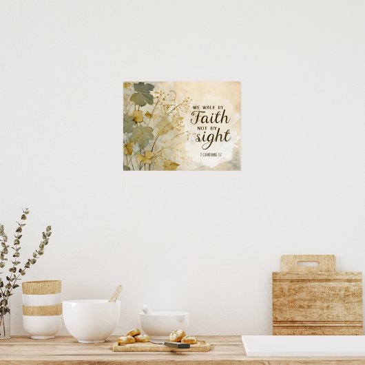 2コリント5:7わたしたちは信仰の聖句によって歩む ポスター (キッチン)
