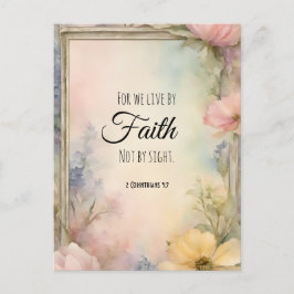 2コリント5:7キリスト教聖書聖句アート ポストカード