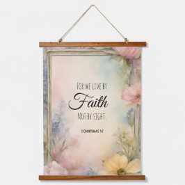 2コリント5:7キリスト教聖書聖句アート 吊り下げ型タペストリー