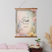 2コリント5:7キリスト教聖書聖句アート 吊り下げ型タペストリー (寝室)