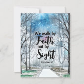 2コリント5:7信仰によって歩く聖書フラットカード (正面)