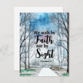 2コリント5:7信仰によって歩く聖書フラットカード (正面/裏面)