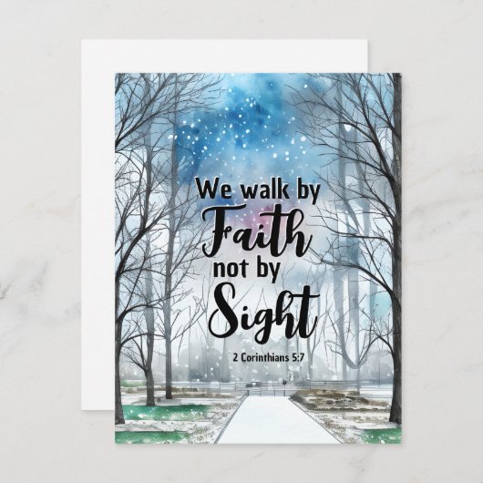 2コリント5:7信仰によって歩く聖書フラットカード (正面/裏面)