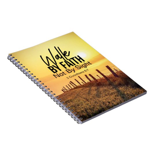 2コリント5:7信仰によって歩く聖書日没 ノートブック (右側)