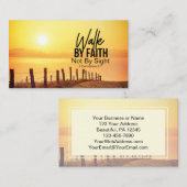 2コリント5:7信仰によって歩く聖書日没 名刺 (正面/裏面)