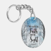 2コリント5:7信仰によって歩み、見ることによらない キーホルダー (正面左)